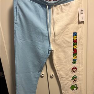 Nintendo Super Mario Kids Joggers - Light Blue and White